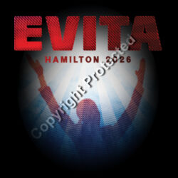 Evita - Women's Stencil half zip crew, design on back Design