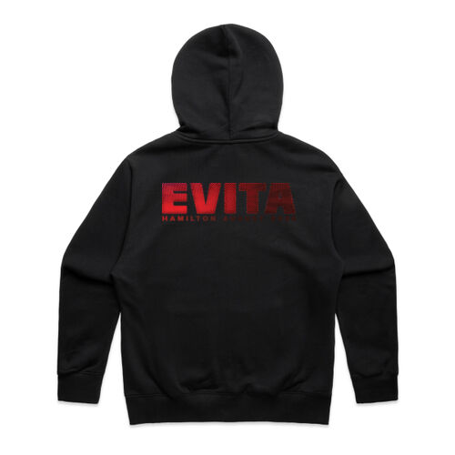 Evita Heavy Zipped Hoodie - design on back Thumbnail