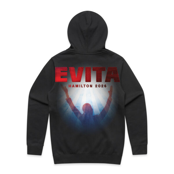 Evita Stencil Zipped Hoodie - design on back 2 Thumbnail