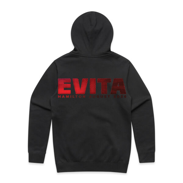 Evita Stencil Zipped Hoodie - design on back 2 Thumbnail