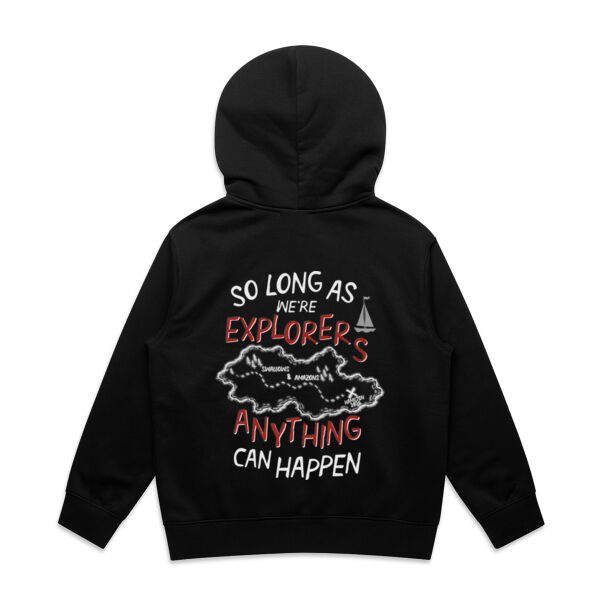 Swallows & Amazons Youth Hoodie print on back - dark Thumbnail